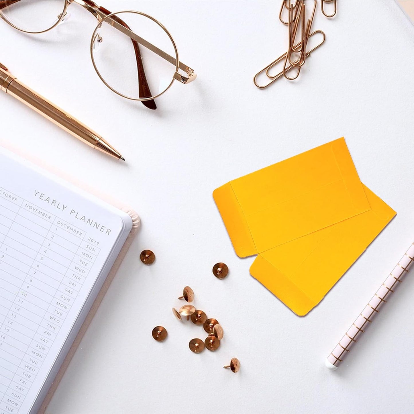 #1 120 Pcs Small Coin Envelopes 2.25" x 3.5" with Gummed Flap, Yellow Kraft Mini Envelopes for Storing Keys, Stamps, Seeds, Tips and Small Items (120)