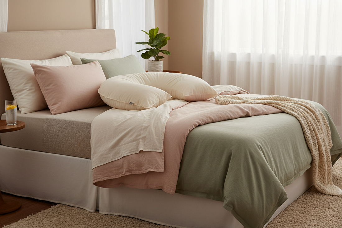 Designing a More Supportive Bedroom During Pregnancy With Maternity Pillows, Protective Layers, and Bedding