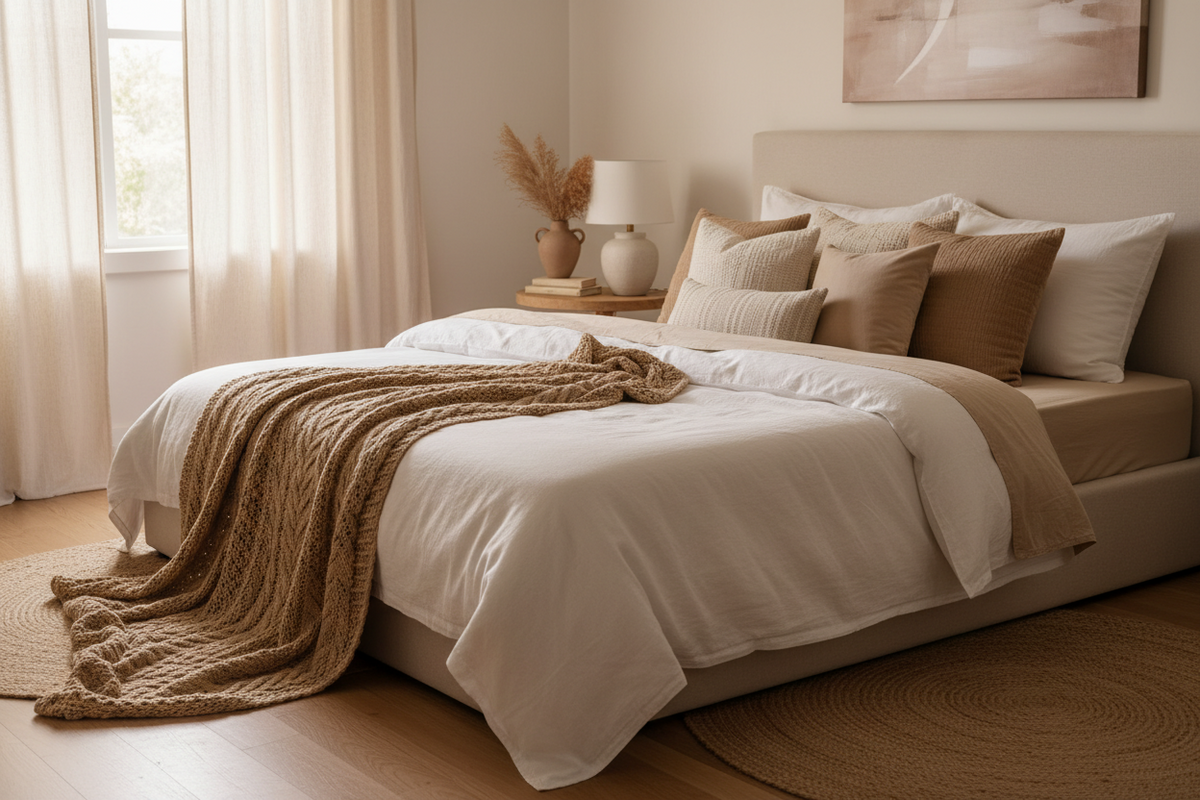 Layered Bedroom Style: How Blankets, Decorative Pillows, and Duvets Create a Cozy Retreat