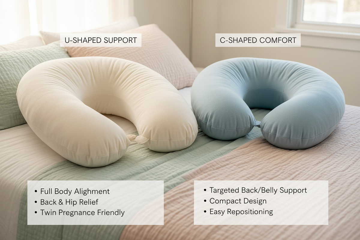 U-Shaped vs. C-Shaped Pregnancy Pillows