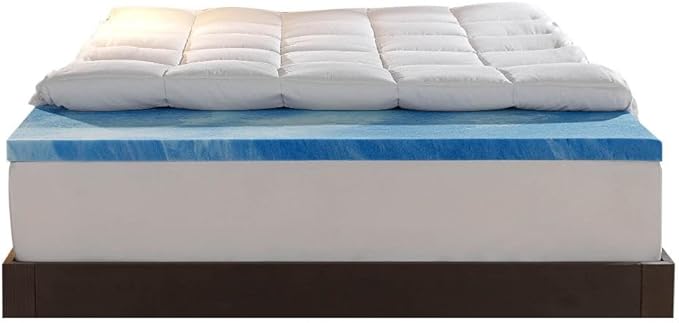 Sleep Innovations Dual Layer 4 Inch Memory Foam Mattress Topper, Queen Size by SleepInnovations