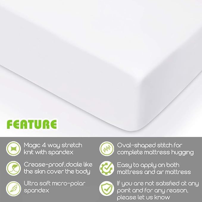 Fitted Sheet- COSMOPLUS Twin Fitted Sheet Only（No Flat Sheet or Pillow Shams） - Image 2
