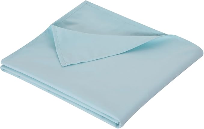 Queen Flat Sheet Only， 90x102Inch Light Blue by Hotella