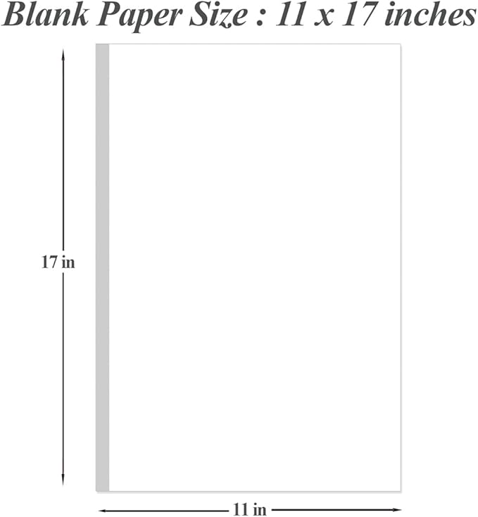(3-Pack) 11" x 17" Blank Print Paper, 135Sheets/270Pages Copy Paper, DIY Template Printing in Office, 100gsm Blank Paper-DeskoryOffice