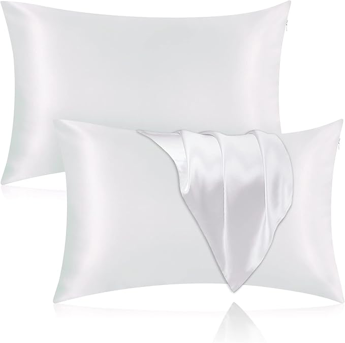 Silk Pillowcase for Hair and Skin, 2 Pack 100% Mulberry Silk Pillowcase 25 Momme by Veaken
