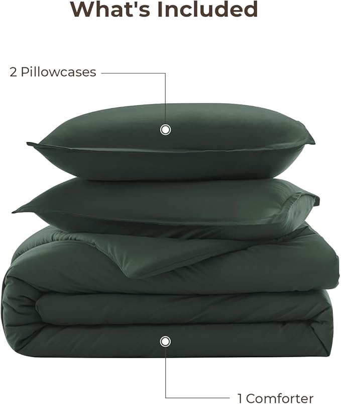 Litanika Forest Green Comforters Oversized Queen Size, 3 Pieces Lightweight - Image 7