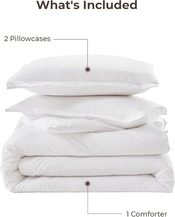 Litanika White Comforter King Size, 3 Pieces Lightweight Solid Bedding - Image 7