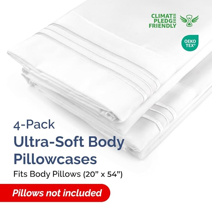 Body Pillowcases Set of 4-20x54 Long Body Pillow Case - Image 2