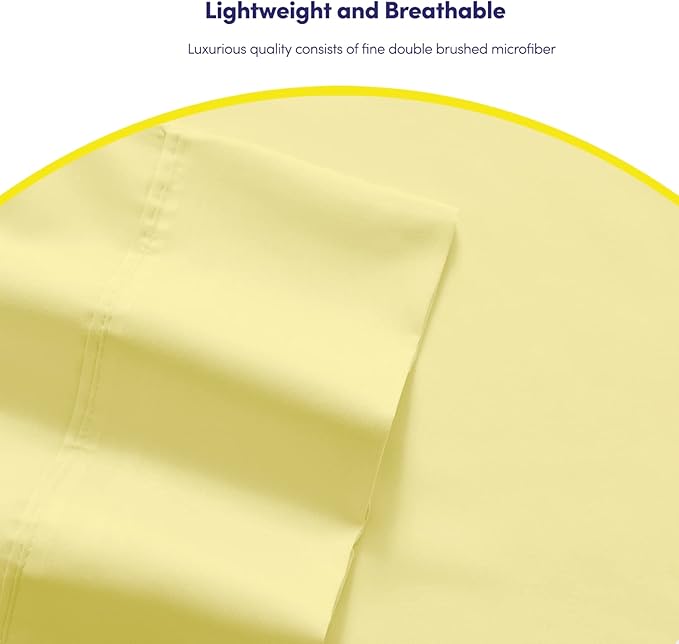 RV Queen Sheets Pale Yellow - Image 6