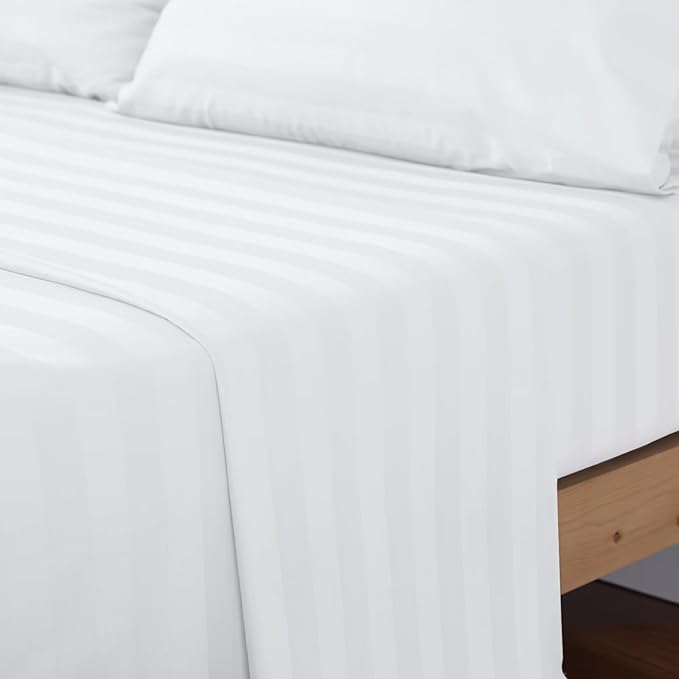 2-Pack Cotton Twin Flat Sheet Only, 600 Thread Count 100% Egyptian Cotton Top - Image 7