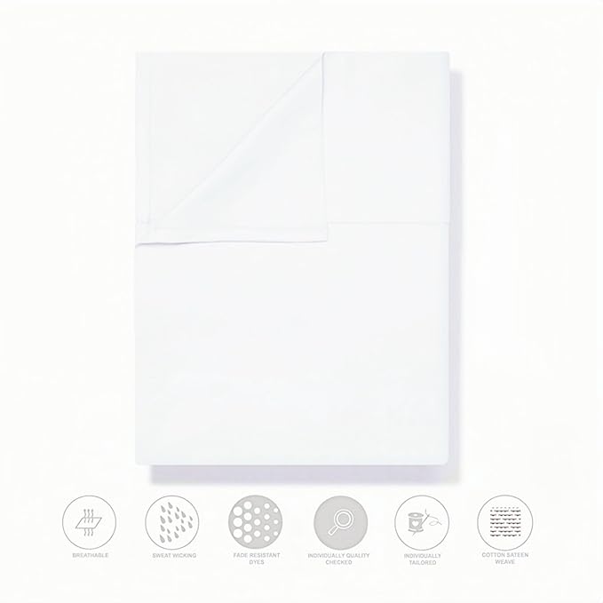 Twin Size Flat Sheet Only, Soft 300 Thread Count 100% Cotton Flat Sheets - Image 3