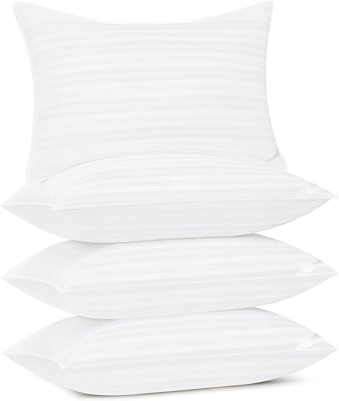 downluxe Queen Size Pillows Set of 4 – Premium Down Alternative Bed Pillows by Downluxe