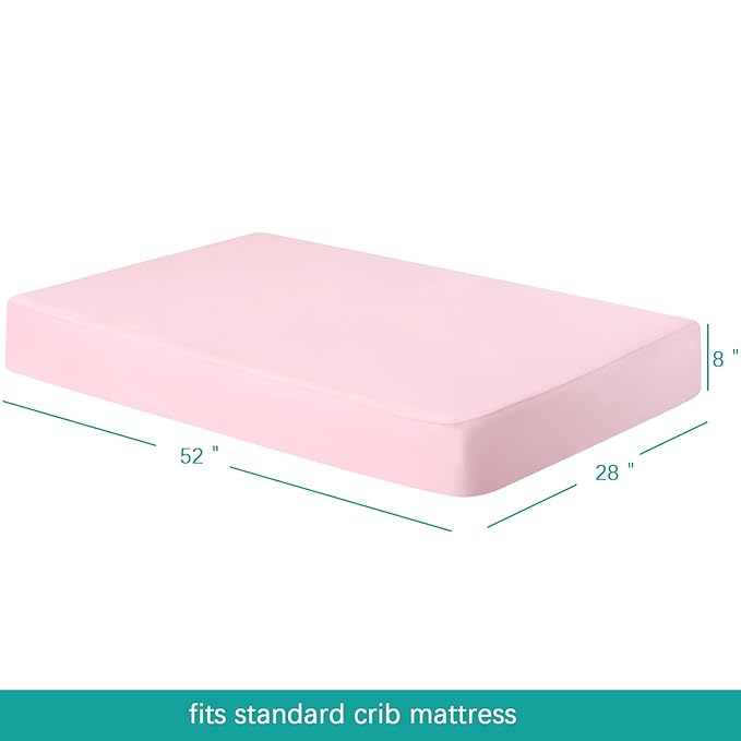 Biloban Crib Sheets Girl Fitted, 2 Pack Crib Sheet Fits - Image 4