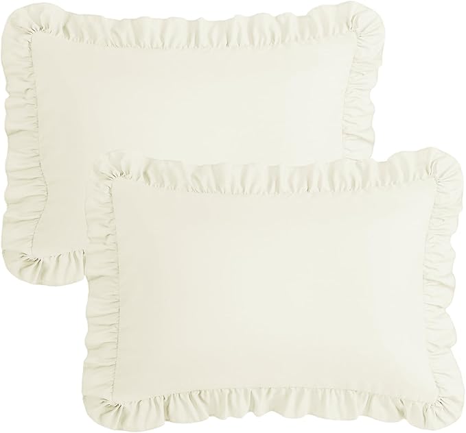 KKJIAF Ruffle Pillow Cases King Size Set of 2, Ruffled Pillow Covers - Image 7