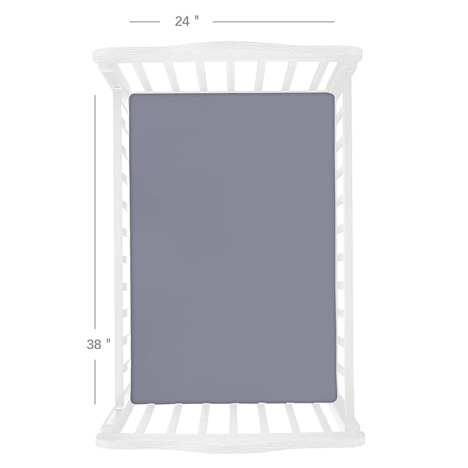 Biloban Mini Crib Sheets Fitted, 2 Pack Mini Crib Sheet Fits - Image 3