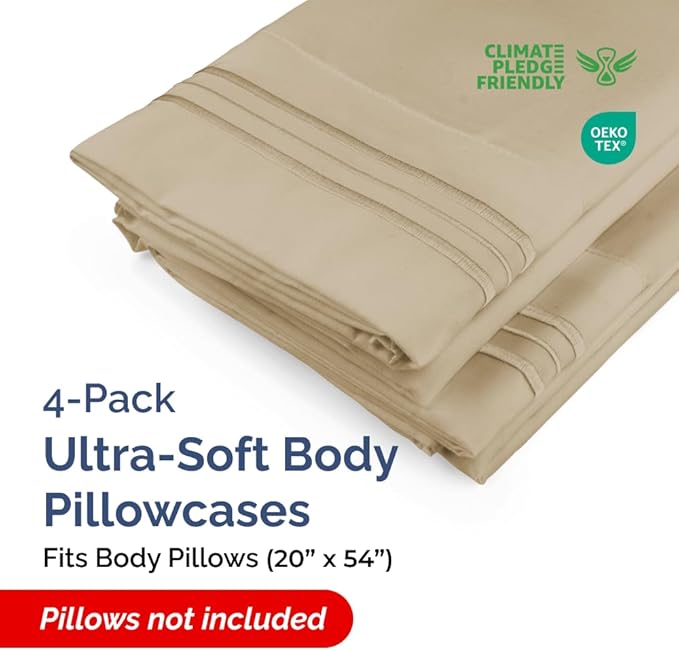 Body Pillowcases Set of 4-20x54 Long Body Pillow Case - Image 2