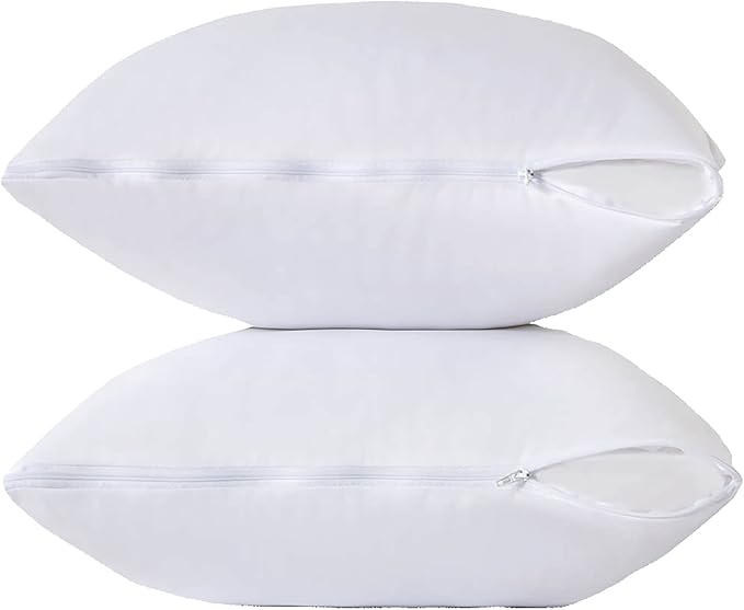 Feather Proof Pillow Protectors 22x22 Pack of 2 Waterproof Soft Bamboo Viscose - Image 3