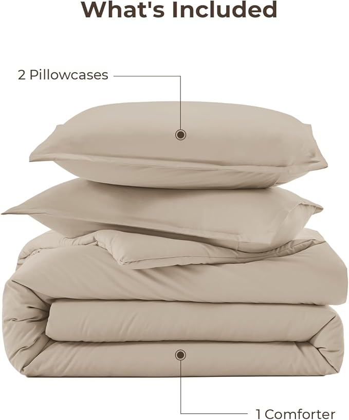 Litanika Oversized King Comforters Khaki Super King Size, 3 Pieces Lightweight - Image 7