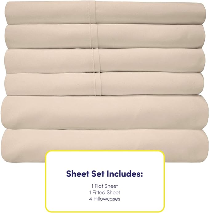 Queen Sheets Beige - Image 4
