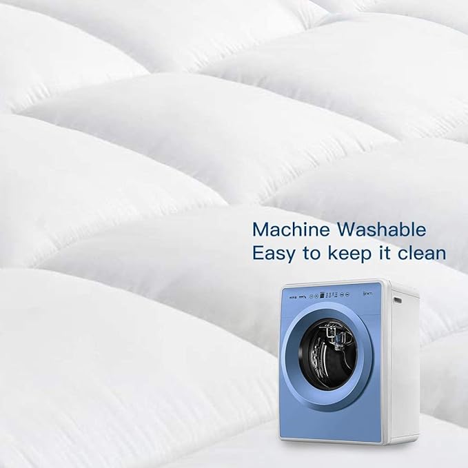 COONP King Mattress Topper, Extra Thick Pillowtop, Cooling Plush Mattress Pad - Image 7