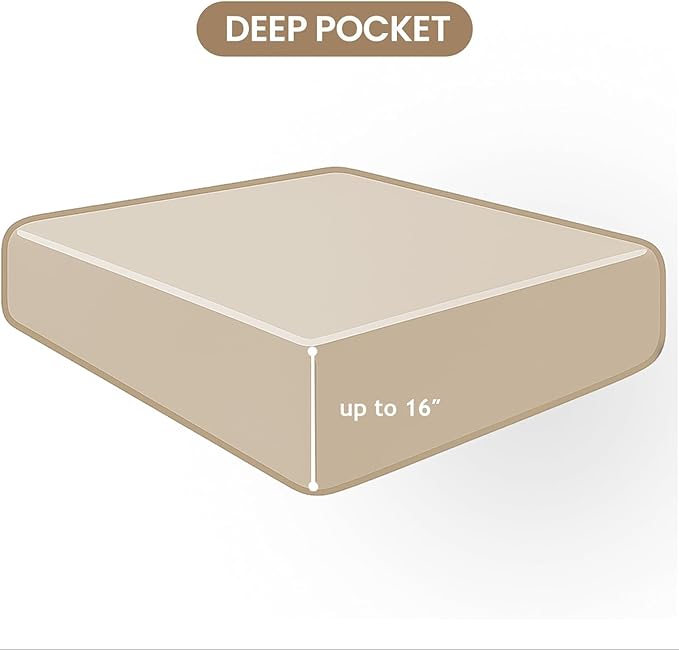 ROSE&RISY Khaki King Fitted Sheet, Soft and Breathable - Image 6