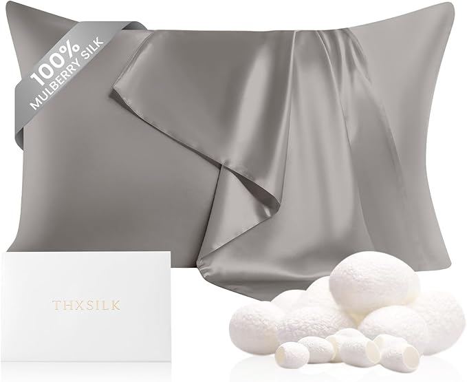 THXSILK 100% Mulberry Silk Pillowcase, 22 Momme Mulberry Silk Pillow Cover by THXSILK