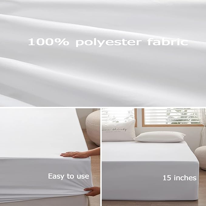 Bedding King Size Fitted Sheet Only-King Size Deep Pocket Bottom Fitted Sheet - Image 3