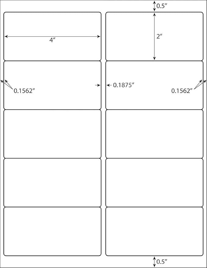 10-UP Address Labels for Laser/Inkjet Printers, White, 2 x 4 Inch, (500 Sheets - 5000 Labels)-DeskoryOffice