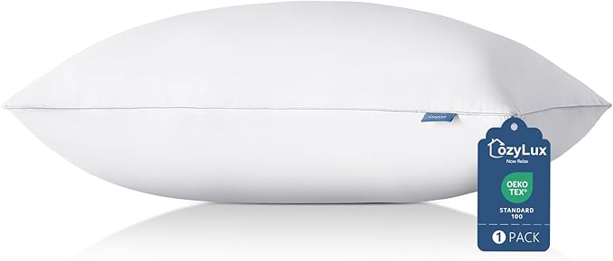 CozyLux Pillows Standard Size Set of 1, Hotel Quality Bed Pillows by CozyLux