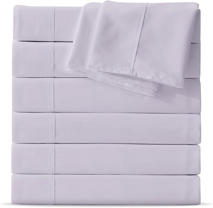 Maple&Stone Queen Flat Sheet 6 Pack, Premium Soft & Breathable, Brushed by MapleStone