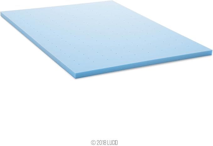 Lucid 2 Inch Memory Foam Mattress Topper, California King Size – Cooling Gel - Image 4