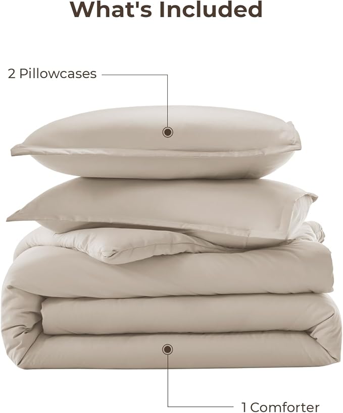 Litanika Oatmeal Comforter California King Size, 3 Pieces Cal King Lightweight - Image 7