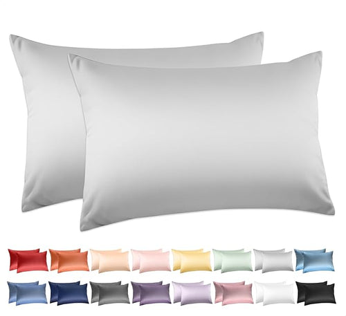 100% Cotton Queen Pillowcases Set of 2, Deep Dream 600 Thread Count Pillow Cases by DeepDream