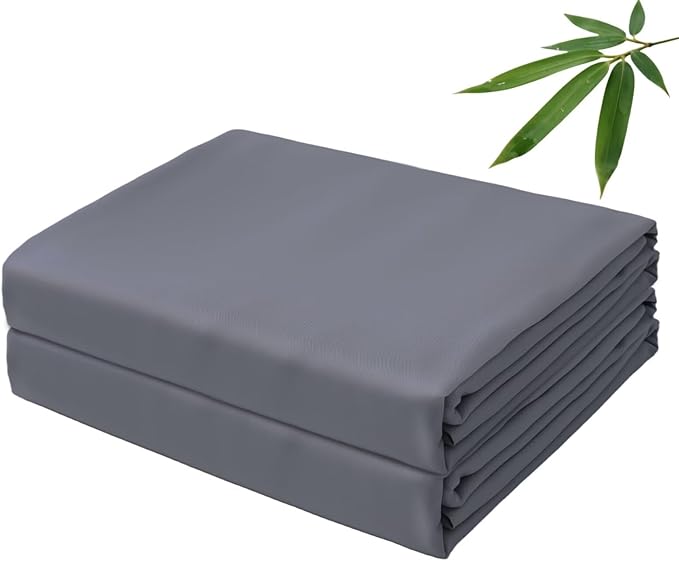 Bamboo Viscose Flat Sheets Only, 400 Thread Count Sateen Weave Twin Size Flat by ZaizaiHome