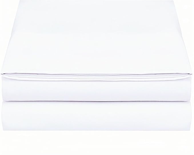 Flat Sheet Queen Size, Soft 300 Thread Count 100% Cotton Sheet, Cooling & - Image 2