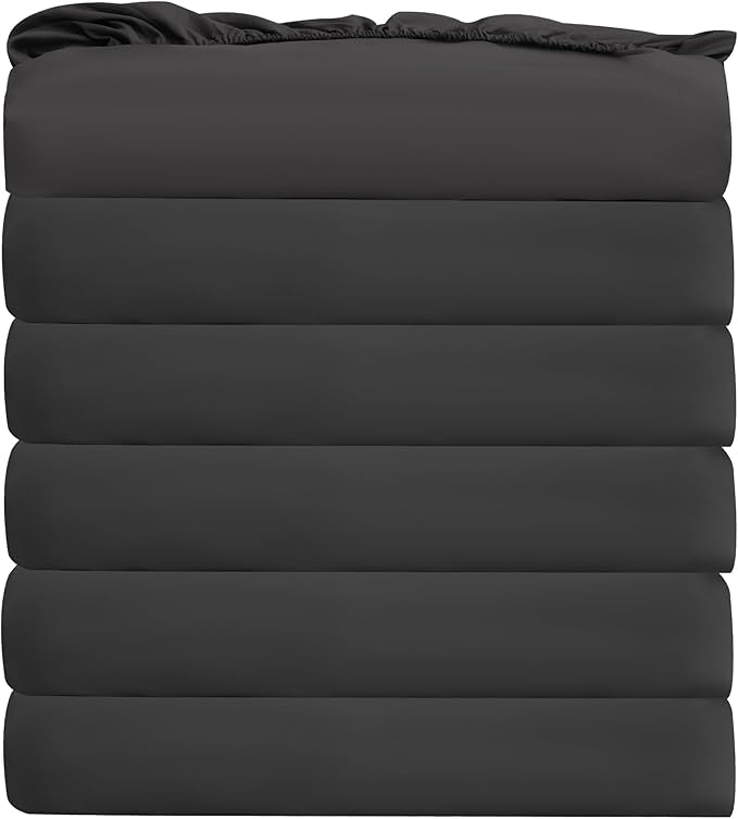 Bulk King Fitted Sheet Only Deep Pocket 6 Pack, Quick Sort Bottom Bed Sheets by Culve