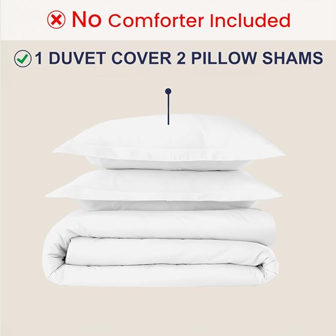 Kotton Culture 3 Pc Duvet Cover King Size Set-100% Egyptian Cotton 600 Thread - Image 2
