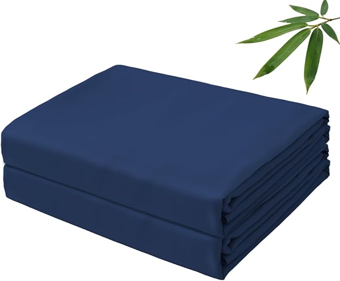Bamboo Viscose Flat Sheets Only, 400 Thread Count Sateen Weave TwinXL Size Flat by ZaizaiHome