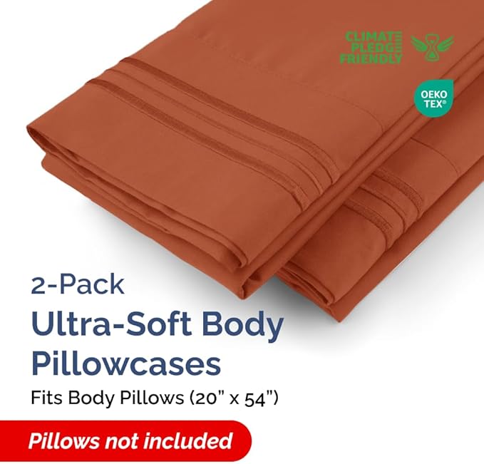 Body Pillowcases Set of 2-20x54 Long Body Pillow Case - Image 2