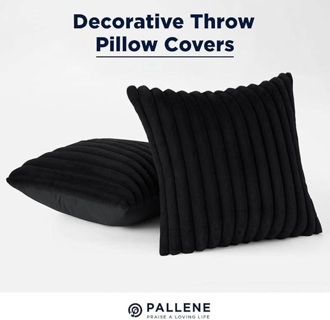 Pallene Faux Fur Plush Throw Pillow Covers 16x16 Set of 2, Luxury Soft Fluffy - Image 5