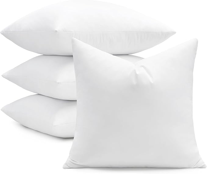 puredown® 20x20 Feather Down Pillow Inserts, 4 Pack Throw Pillow Inserts by Puredown