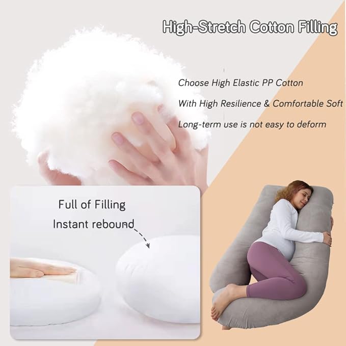60 Inch Pregnancy Pillows for Sleeping, Extra Large U Shaped Body Pillow - Image 5