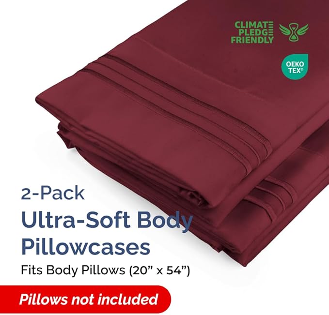 Body Pillowcases Set of 2-20x54 Long Body Pillow Case - Image 2