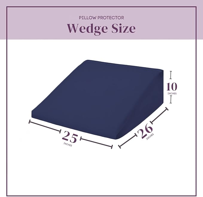CirclesHome Wedge Pillow Cover 100% Cotton, Zippered Wedge Pillow Case Protector - Image 2