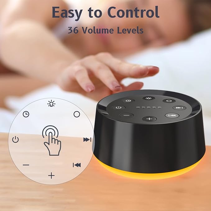 Brown Noise Sound Machine with 30 Soothing Sounds 12 Colors Night Light White - Image 3