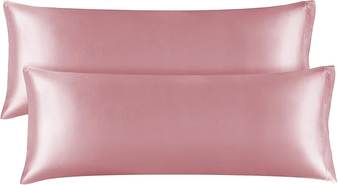 BEDELITE Satin Body Pillow Cover 2 Pack, Super Soft and Cooling Body Pillow by BEDELITE