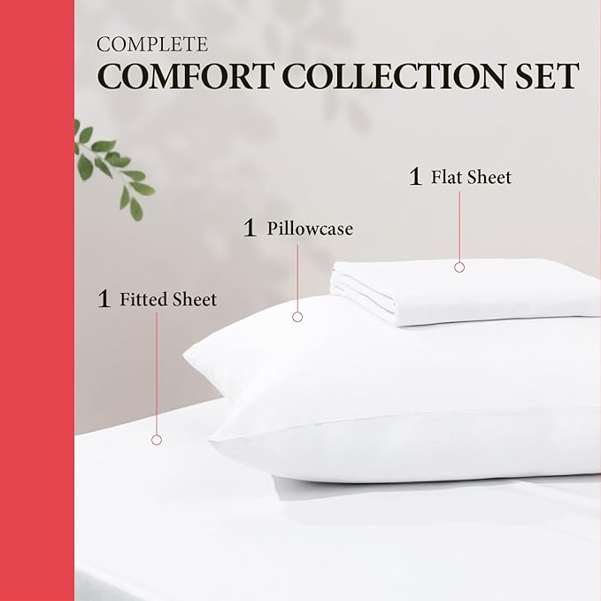 100% Egyptian Cotton Twin Bed Sheets Set - Image 3