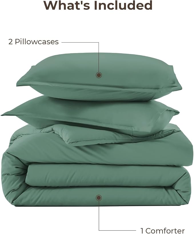 Litanika Comforters Twin/Twin XL Size Haze Green, 2 Pieces Lightweight Solid - Image 7