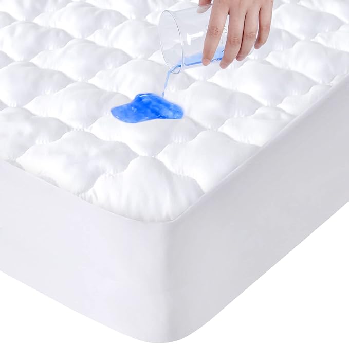 California King Mattress Protector Pad Waterproof Quilted, Breathable & Cooling by SpringspiritBedding