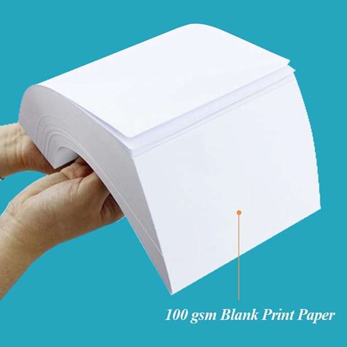 (5-Pack) 11" x 17" Blank Print Paper, 225Sheets/450Pages Blank Loose-Leaf Paper, DIY Template Printing in Office, 100gsm Blank Paper-DeskoryOffice